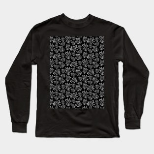 black and white fireworks pattern Long Sleeve T-Shirt